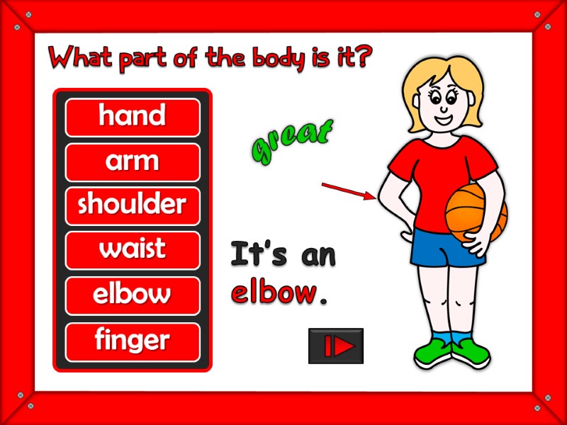 hand arm shoulder waist elbow finger great It’s an  elbow.